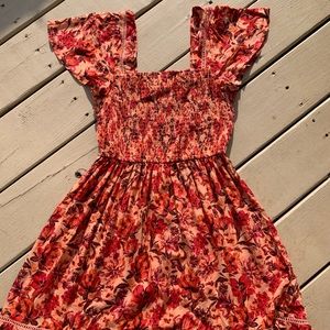UNWORN Burnt Orange Flower Off The Shoulder Dress